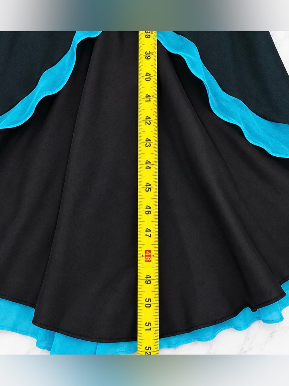 Caché 100% Silk Strapless Teal & Black Formal Gown – Size 6 - Picture 9 of 10